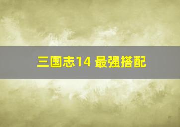 三国志14 最强搭配